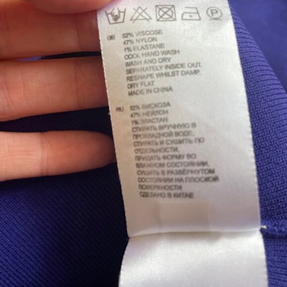 Reiss Archive Jamie Dress Blue Bandage Flare Size 4 - Picture 6 of 7